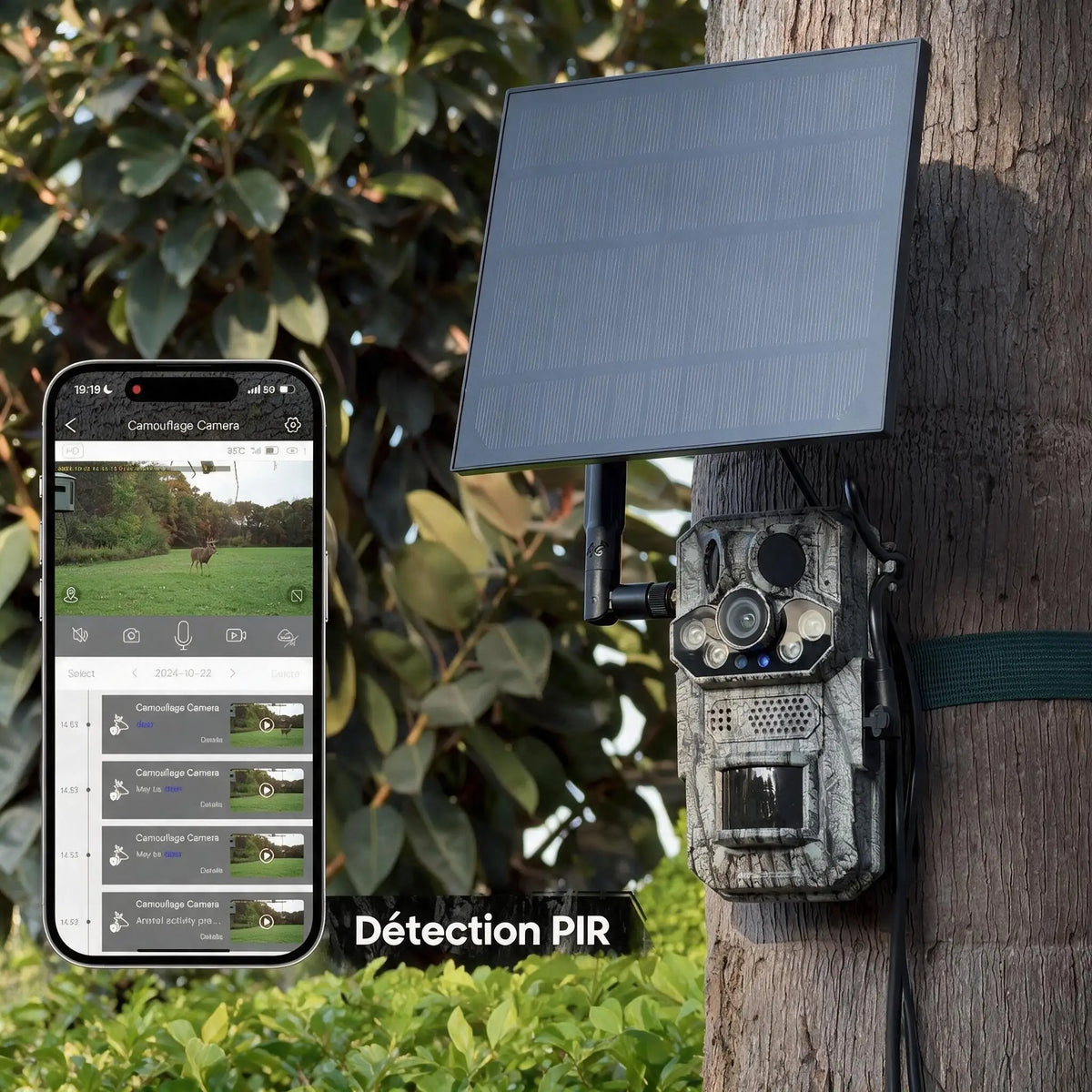 Photos de la caméra de chasse reçues sur l'application mobile